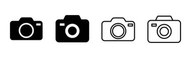 Kamera simgesi ayarlandı. Fotoğraf makinesi simgesi. kamera fotoğrafçılık simgesi.