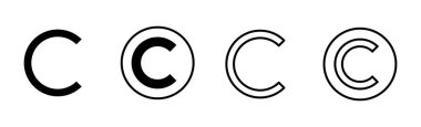 Telif hakkı simgesi seti. telif hakkı sembolleri