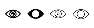 Göz simgesi ayarlandı. Göz vektör simgesi. Bak ve Görüş simgesi. 