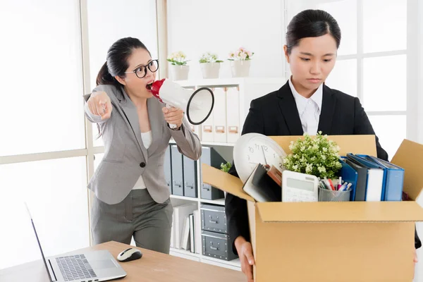 Aziatische Office Lady Schuld Van Haar Verkeerde Beslissing Ontslagen Haar — Stockfoto