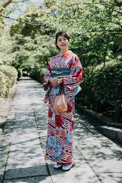 Teljes Hosszúságú Gyönyörű Helyi Elérési Állt Japán Kert Tavaszi Japán — Stock Fotó