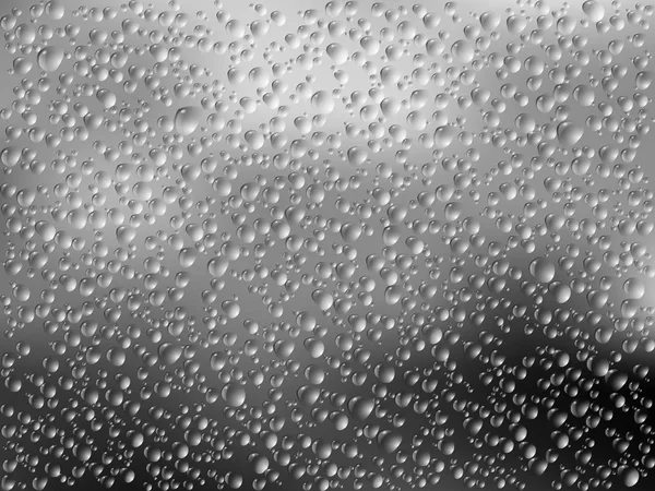 Ilustração realista vetorial de gotas de chuva na textura do vidro da janela — Vetor de Stock
