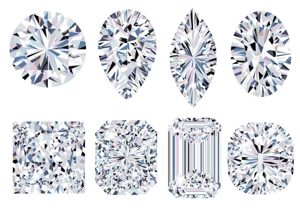 Köpüklü su temiz elmas çeşitli dizi şekil kesti. Üstten görünüm