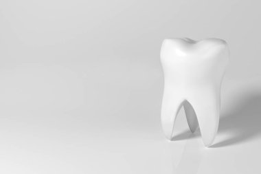 Sağlıklı diş, diş bakımı kavramı, gerçekçi 3d çizim