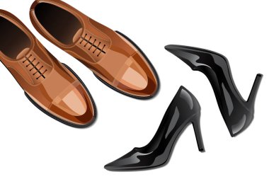 Modern moda klasik Ayakkabı, erkek ve kadın ayakkabı üst görünüm