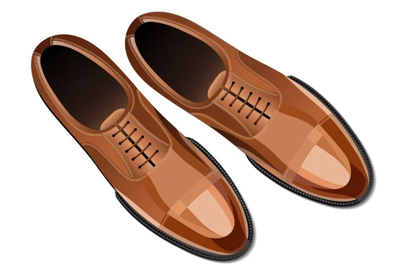 Modern moda klasik kahverengi erkek ayakkabı üst görünüm