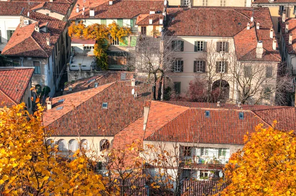 Vista aérea de la ciudad de Brescia desde el castillo — Foto de Stock