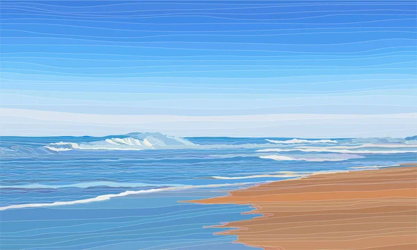 Порожній тропічний пляж, літні канікули або подорожі фону Векторні ілюстрації — стоковий вектор