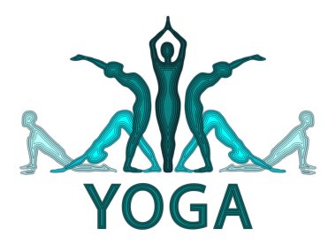 Kağıt kesim tarzında yoga. Yoga paketi kavramı