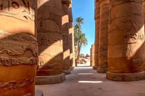 Słynnego kompleksu świątyni Karnak Amon ra w Luksorze — Zdjęcie stockowe