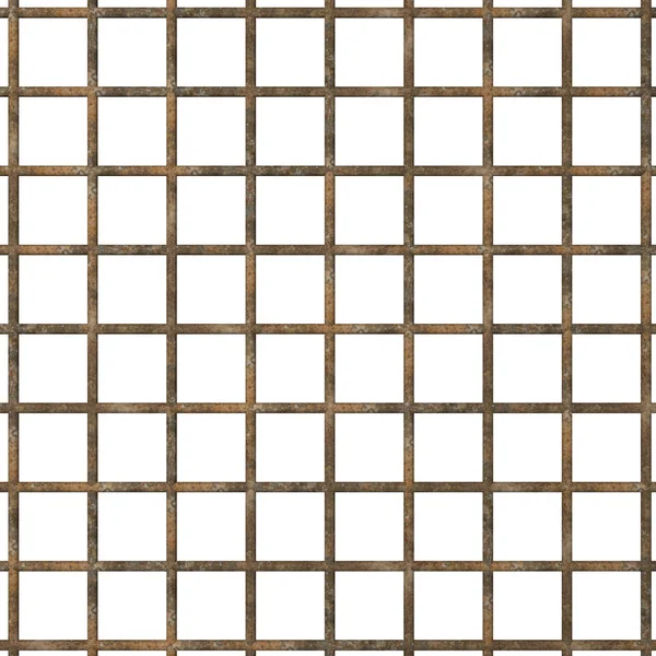 Velho prisão barras enferrujadas bloqueio celular fundo escuro isolado ilustração 3d — Fotografia de Stock