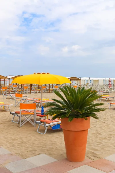 Empty beach, Italy, Riccione — Stock Photo, Image