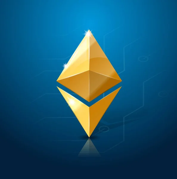 Ethereum cryptocurrency logo. Systeem voor elektronische of digitale geld. — Stockvector