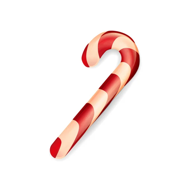 Kerst candy cane geïsoleerd op de witte achtergrond. Seizoensgebonden winter element voor ontwerp voor Christmas ansichtkaarten. — Stockvector