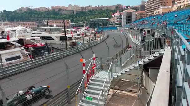 Monte Carlo Mónaco Mayo 2018 Viejos Coches Carreras Que Conducen — Vídeo de stock