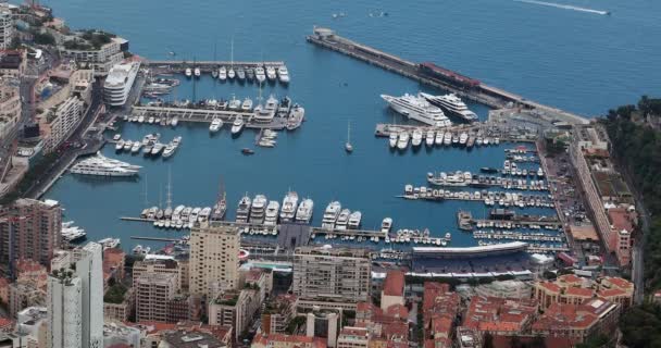 Monte Carlo Monaco Mayıs 2018 Güzel Panoramik Havadan Görünümü Bağlantı — Stok video