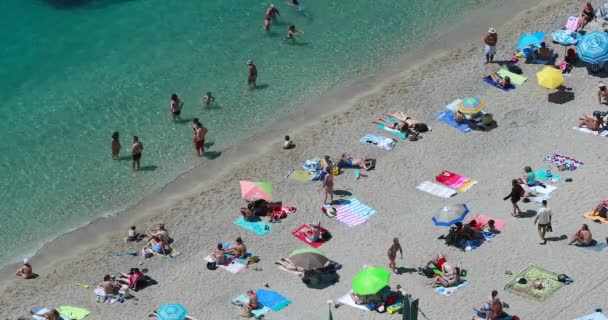 Villefranche Sur Mer Fransa Mayıs 2018 Tatil Deniz Plaj Hedef — Stok video