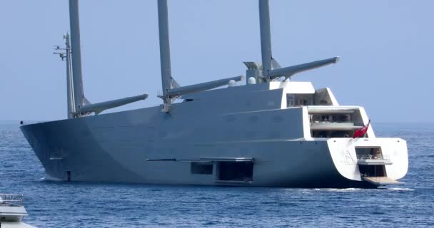Βιλφράνς Σιρ Μερ Γαλλία Μαΐου 2018 Ιστιοπλοϊκό Σκάφος Μεγαλύτερο Ιδιωτικό — Αρχείο Βίντεο