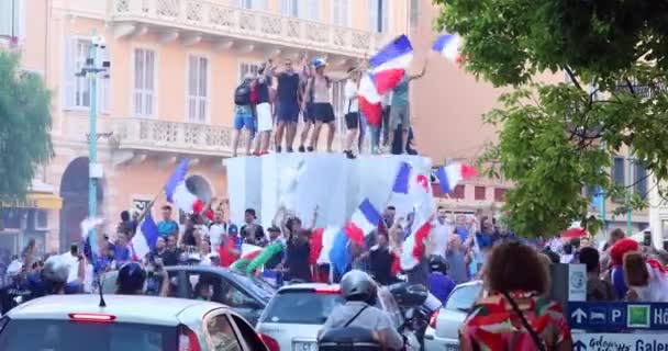 Menton França Julho 2018 Copa Mundo Fifa 2018 Rússia Apoiantes — Vídeo de Stock