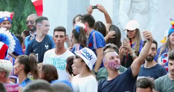 Menton Franz Juli 2018 Fifa Weltmeisterschaft Russland 2018 Franz Fans — Stockvideo