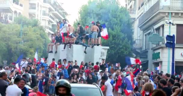 Menton Frankrijk Juli 2018 2018 Fifa World Cup Rusland Frankrijk — Stockvideo