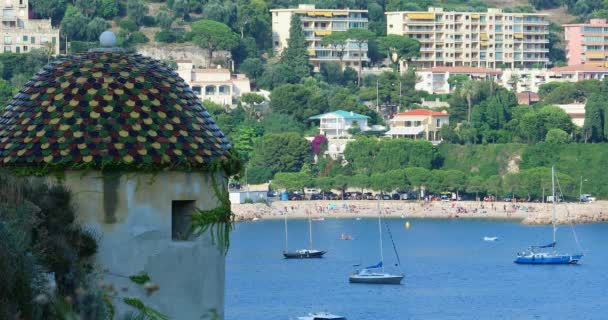 Villefranche Sur Mer Francia Julio 2018 Hermosa Vista Del Mar — Vídeos de Stock