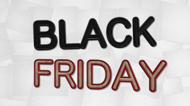 Güzel Black Friday Satılık beyaz arka plan ile 3d metin