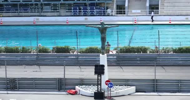 モンテ カルロ モナコ 2018 グランプリ フリー走行セッション フォーミュ ラワン車の運転が非常に高速グランプリ モナコ 2018 — ストック動画