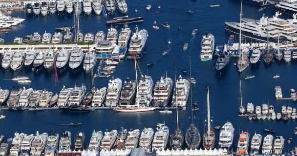 Monte Carlo Monaco 2018 Szeptember Szép Légi Felvétel Sok Luxus — Stock videók