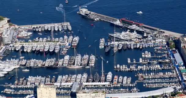 Timelapse 모나코는 프랑스 리비에 비디오에서에서 럭셔리 요트와 헤라클레스 항구의 — 비디오