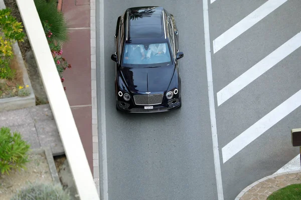 Monte Carlo Monaco October 2018 Aerial View Luxury Black Bentley — Stock Photo, Image