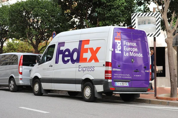 Monte Carlo Mónaco Octubre 2018 Fedex Delivery Truck Van Estacionado — Foto de Stock