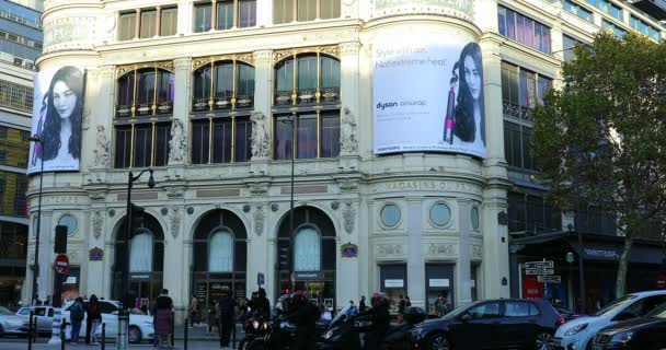 Paris Francja Października 2018 Printemps Haussmann Piękno Department Store Architektoniczne — Wideo stockowe