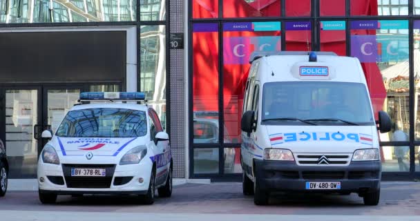Paříž Francie Října 2018 Francouzská Policejní Auto Renault Malebné Van — Stock video