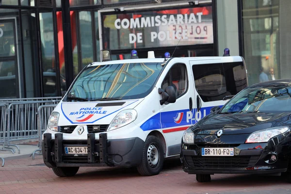 París Francia Octubre 2018 Policía Francesa Van Renault Trafic Estacionado —  Fotos de Stock