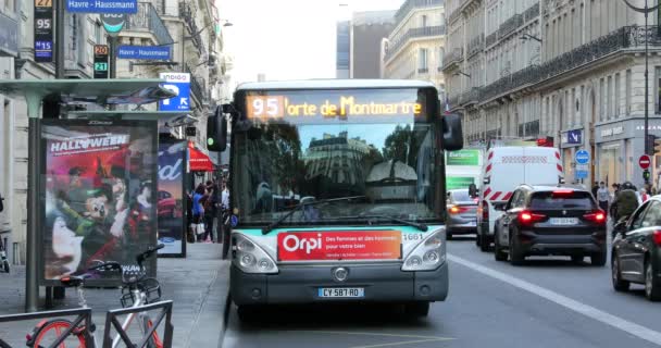 Paris Fransa Ekim 2018 Kentsel Otobüs Irisbus Citelis Ratp Şehir — Stok video