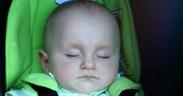 Mooie Slapende Babyjongen Close View Portret Dci Resolutie — Stockvideo