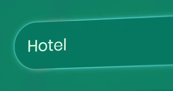 Wort Hotel Der Suchleiste Geschrieben Nahaufnahme Eines Computerbildschirms — Stockfoto