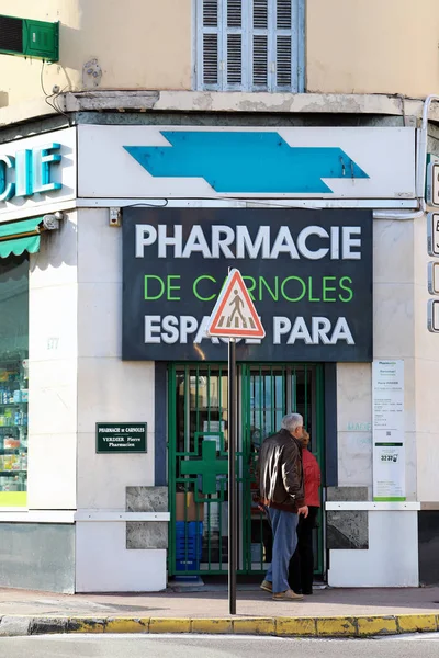 Roquebrune Cap Martin Francia Diciembre 2018 Fachada Una Farmacia Francesa — Foto de Stock