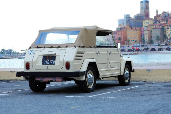 Menton Francia Diciembre 2018 Hermosa Vintage Volkswagen Thing 1973 Vista —  Fotos de Stock