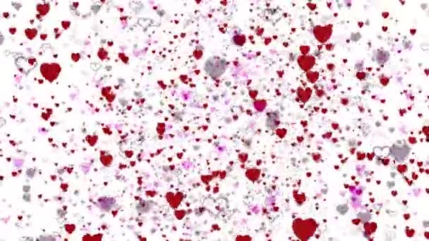 Flying Love Hearts Shapes Valentine Day Love Romance Animation Boucle — Video