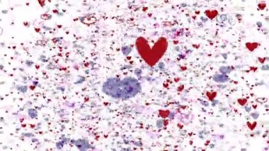 Uçan sevgi şekilleri Sevgililer günü, aşk, romantizm için seviyor. Döngü animasyon - 4 k çözünürlüklü Ultra Hd arka plan