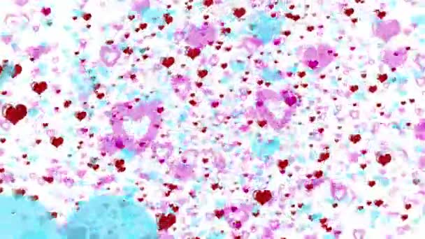 Flying Love Hearts Shapes Valentine Day Love Romance Animation Boucle — Video