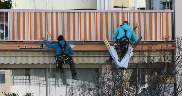 Roquebrune Cap Martin Francia Gennaio 2019 Due Uomini Che Riparano — Video Stock