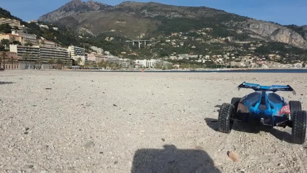 Menton France January 2019 Radio Controlled Hot Wheels Buggy Gator — Stock Video