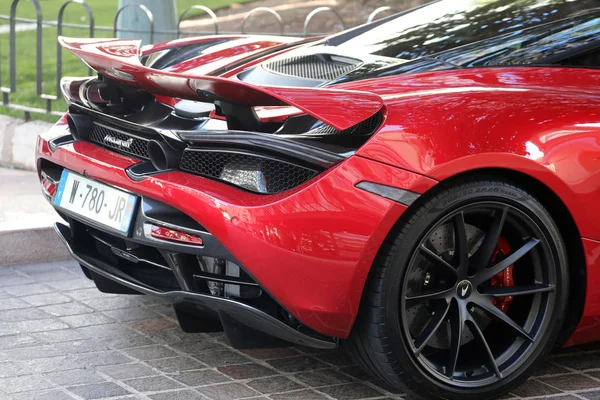 Monte Carlo Monaco January 2019 Beautiful Red Mclaren 720S Supercar — Stock Photo, Image