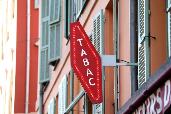 French Red White Sign Tabac France Tabac Means Tobacco — Stock Photo, Image
