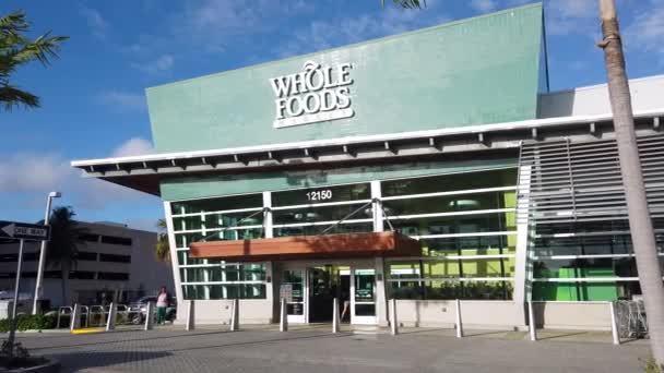 Miami Florida Usa February 2019 Whole Foods Market Organic Grocery — Stock Video