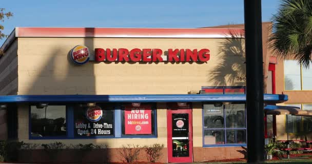 Orlando Florida Usa Maart 2019 Burger King Fast Food Restaurant — Stockvideo