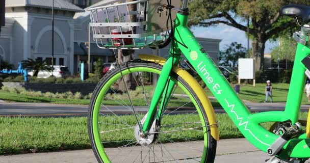 Orlando Floride États Unis Mars 2019 Lime Green Rental Vélo — Video